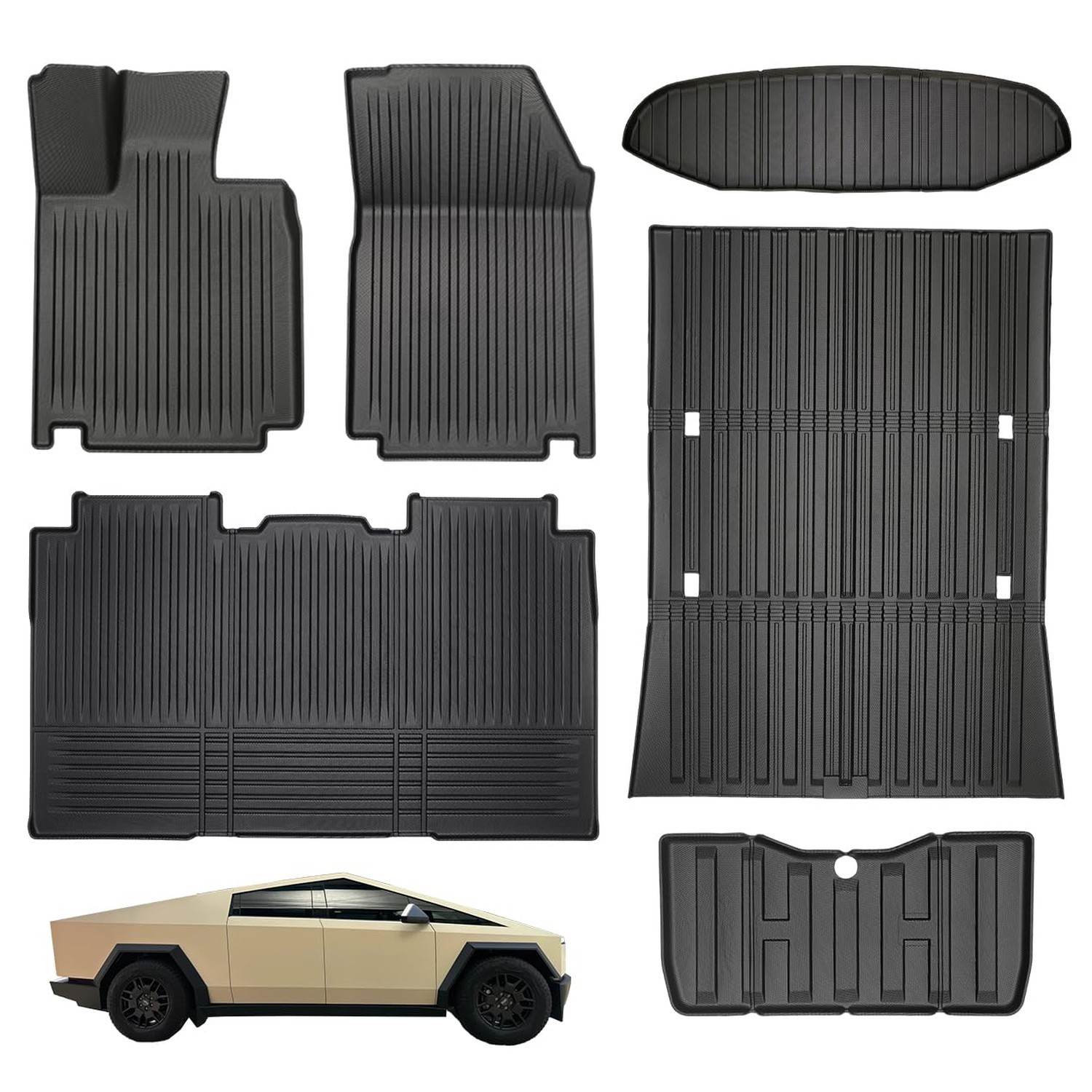 eAuto Life Car Floor Mats for Tesla Cybertruck All-Weather Liners Mat Set – P…