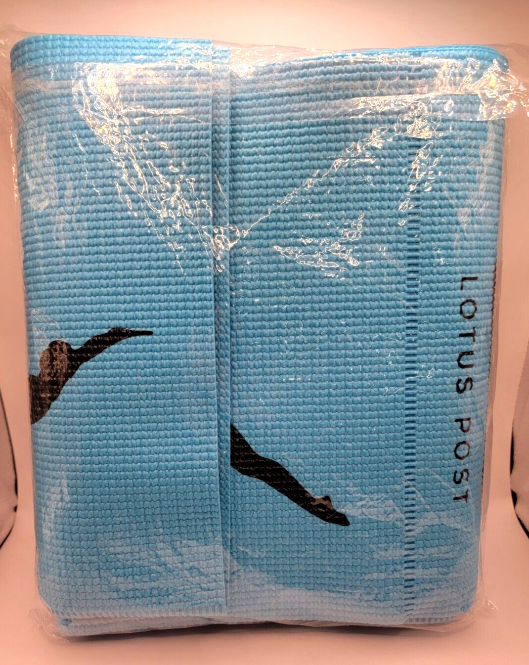 Yoga Poses Blue and Black – Pilates – Exercise Mat – 1ct – NEW OPENED PACKAGE