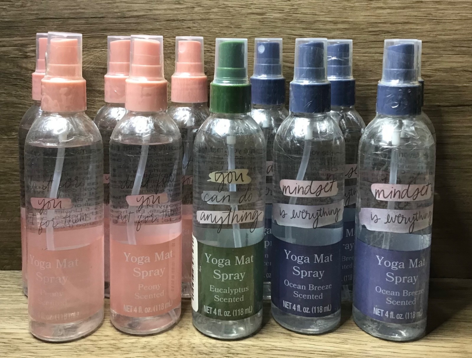 11 Yoga Mat Spray Cleaner Freshener Ocean Breeze & Peony Scented 4 fl oz ea