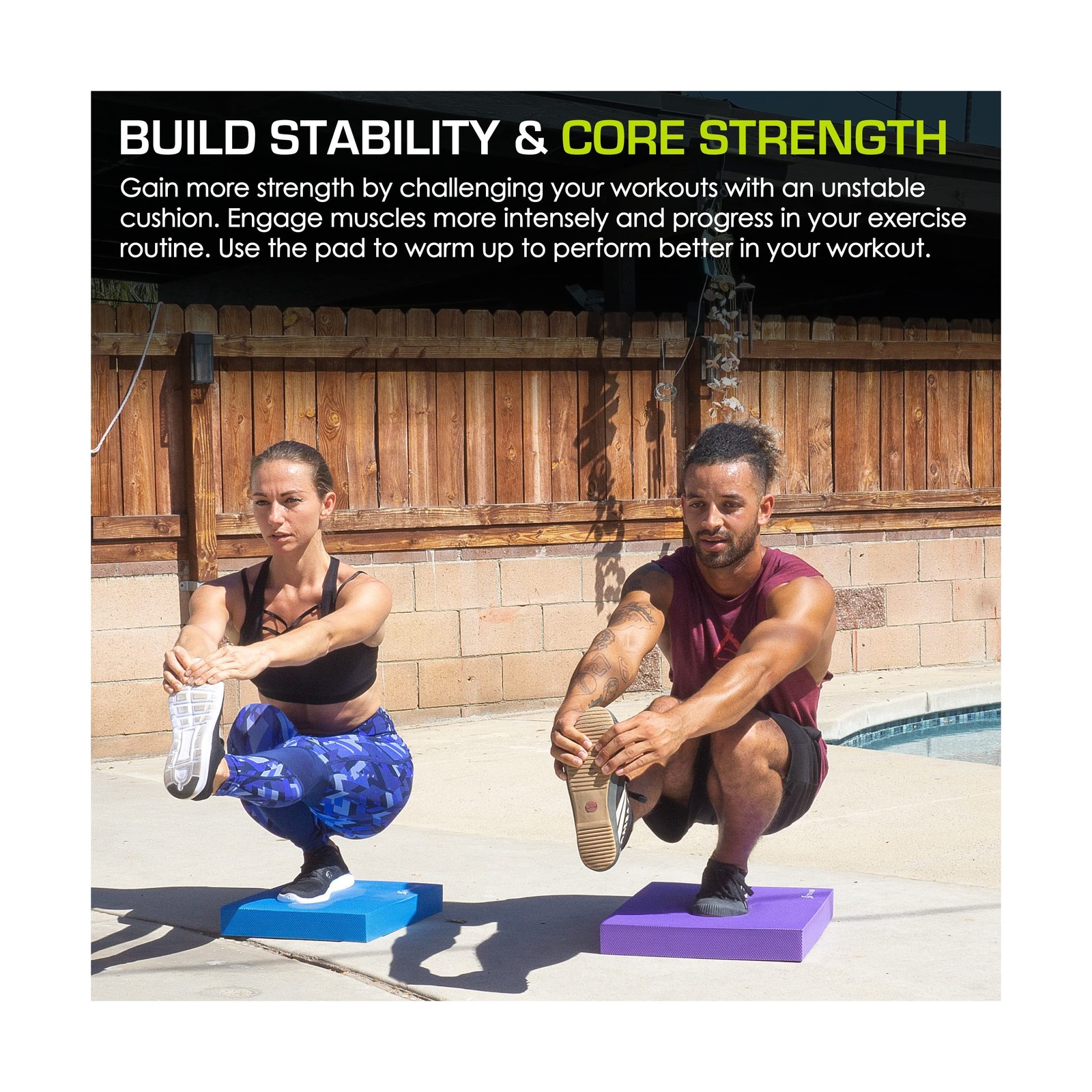 ProsourceFit Exercise Balance Pad – Large Cushioned Non-Slip Foam Mat & Kn