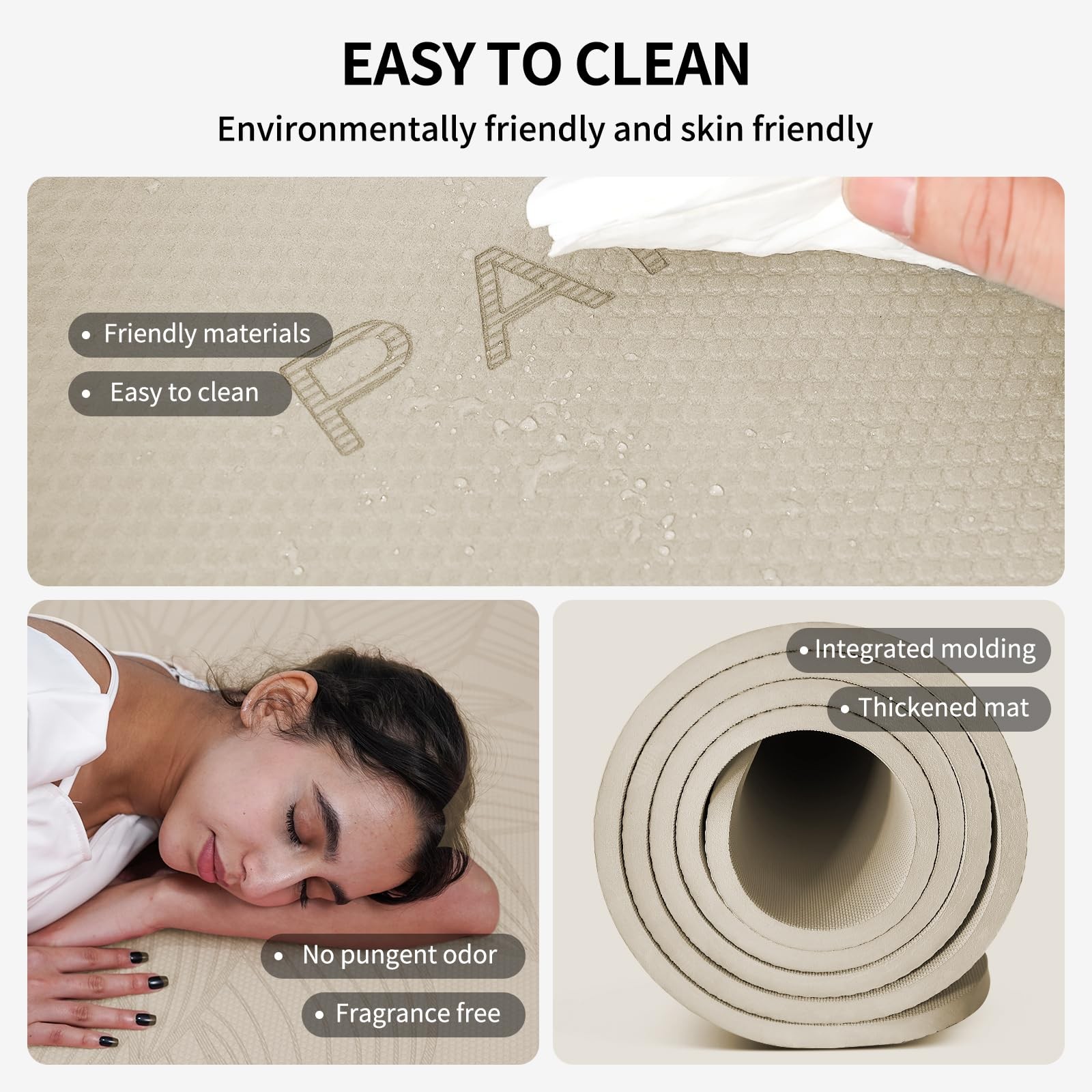 Large Yoga Mat-72’x36’x0.4’ Extra Width ＆ Thick,Comfortable,Non-Slip Exercise…