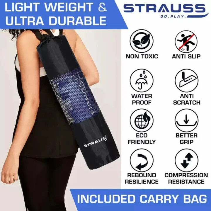 15mm Thick 61x185cm Yoga Mat Gym Exercise Fitness Pilates Workout Non Slip Mat