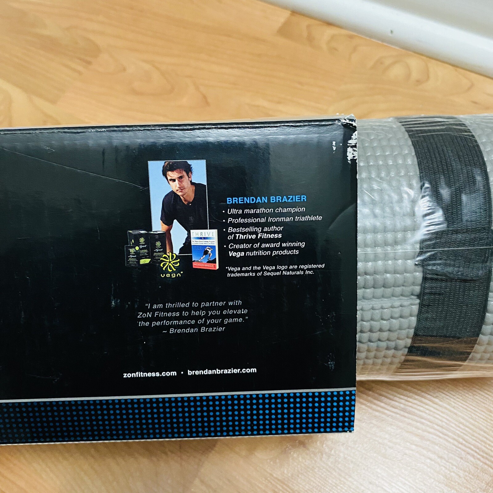 ZON Fitness 24″ x 68″ Gray Yoga Mat Exercise Gym & Training New/Sealed