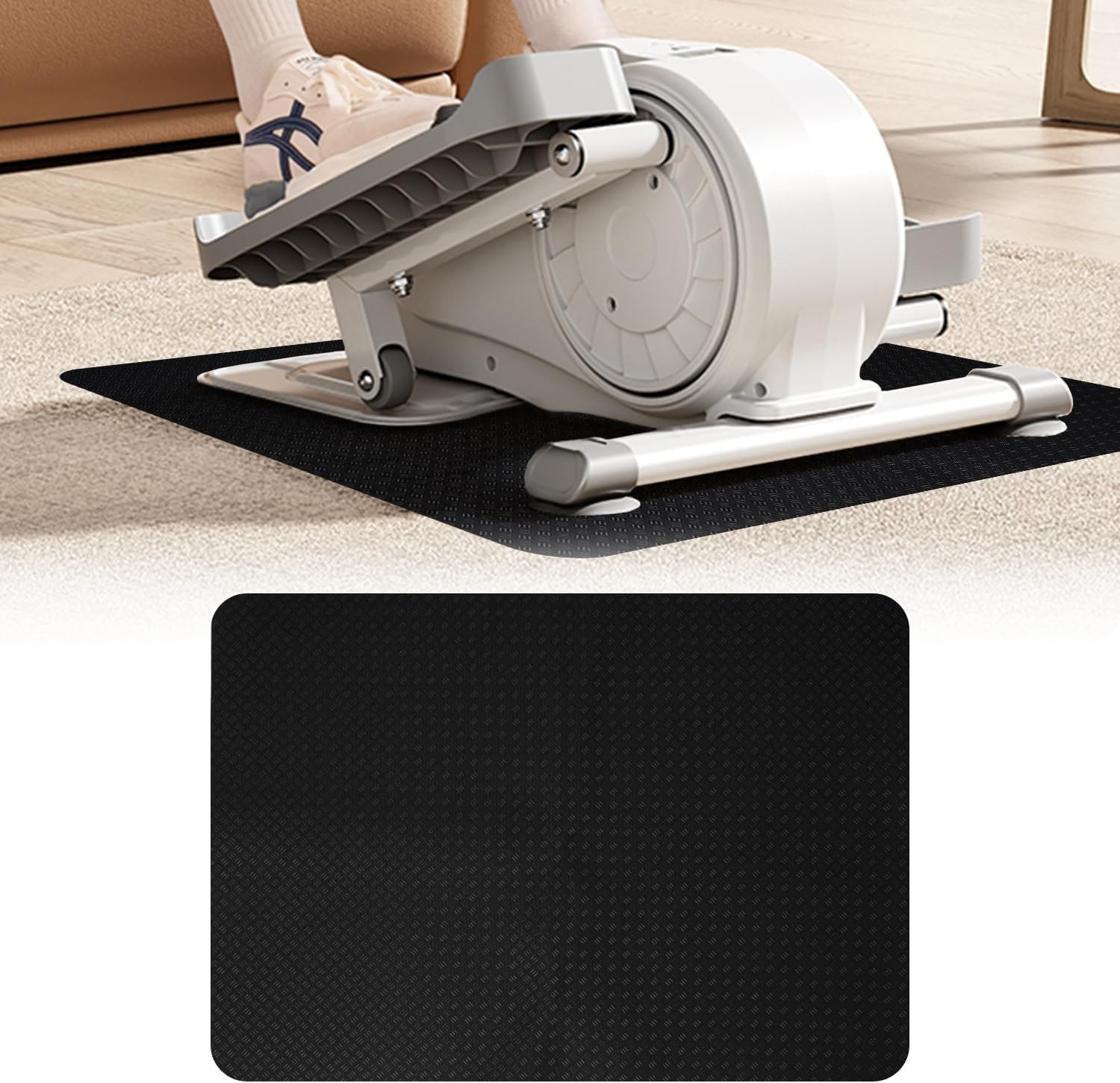 Double-Sided Non-Slip Workout Mat for Elliptical Machine, 23.6″ x 17″ Stepper…