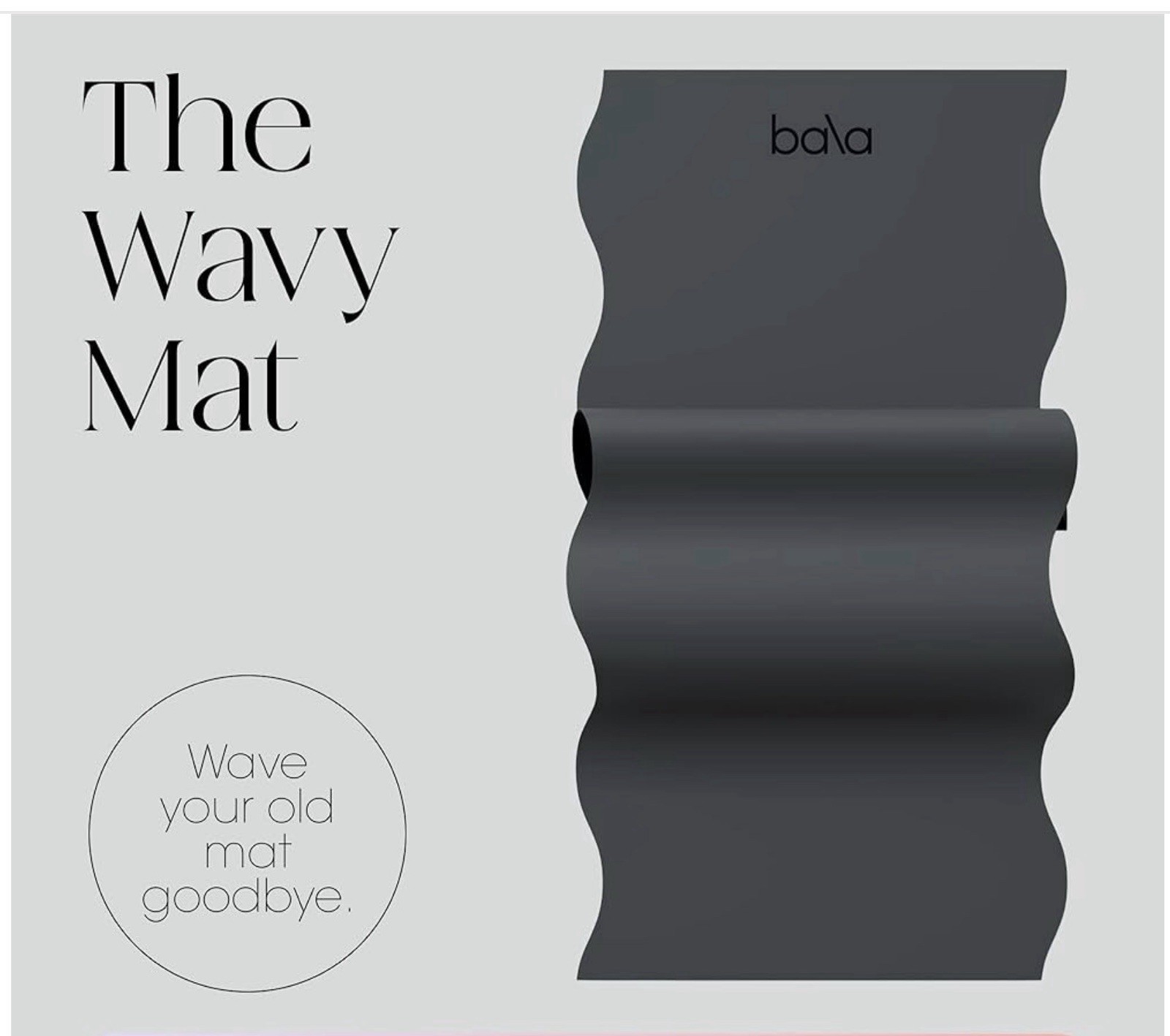 Bala The Wavy Mat Antimicrobial Waterproof Non-Slip Yoga Pilates Charcoal Mat