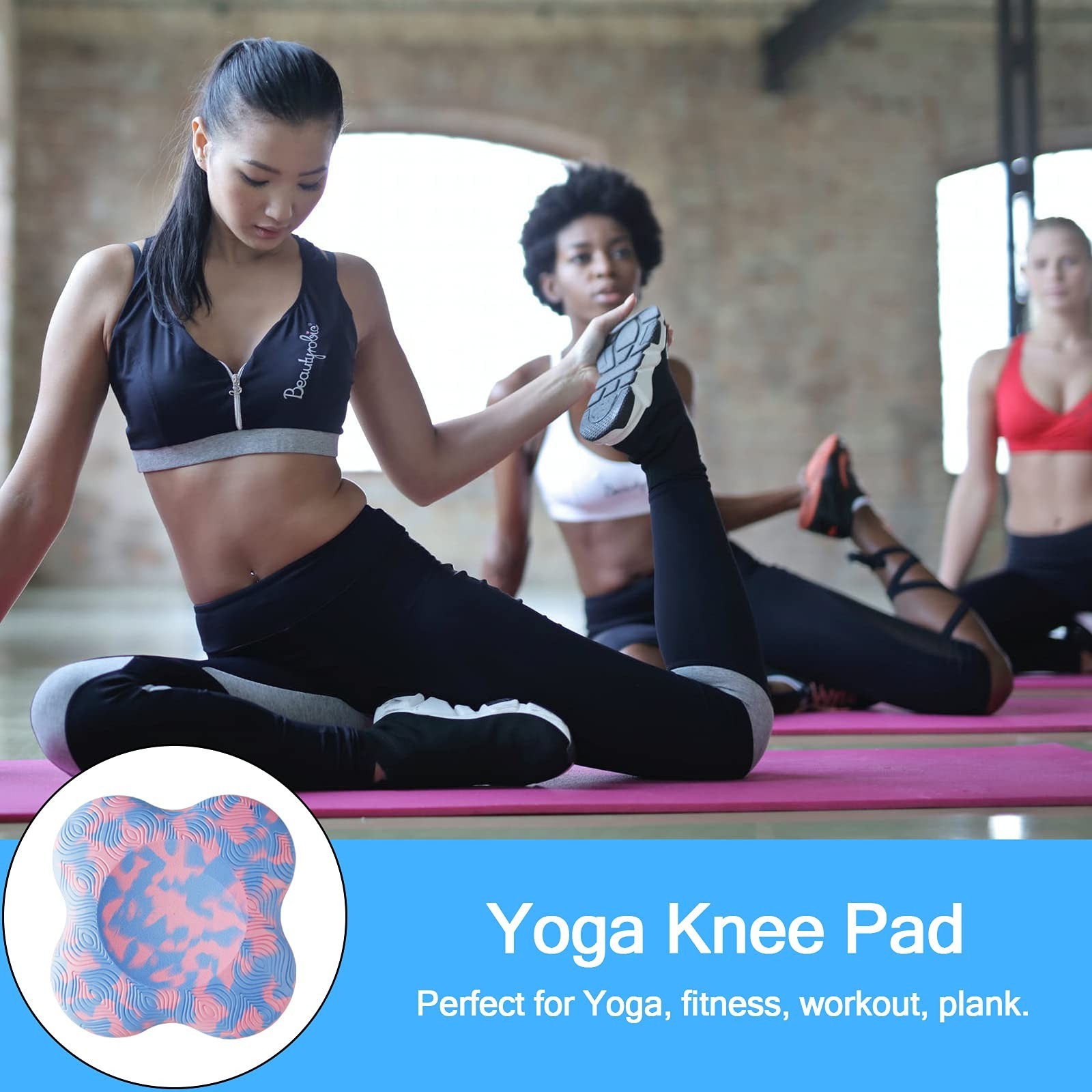 2 PCS Yoga Knee Pads Anti Slip Yoga Support Foam Pads for Women and Men, yoga…