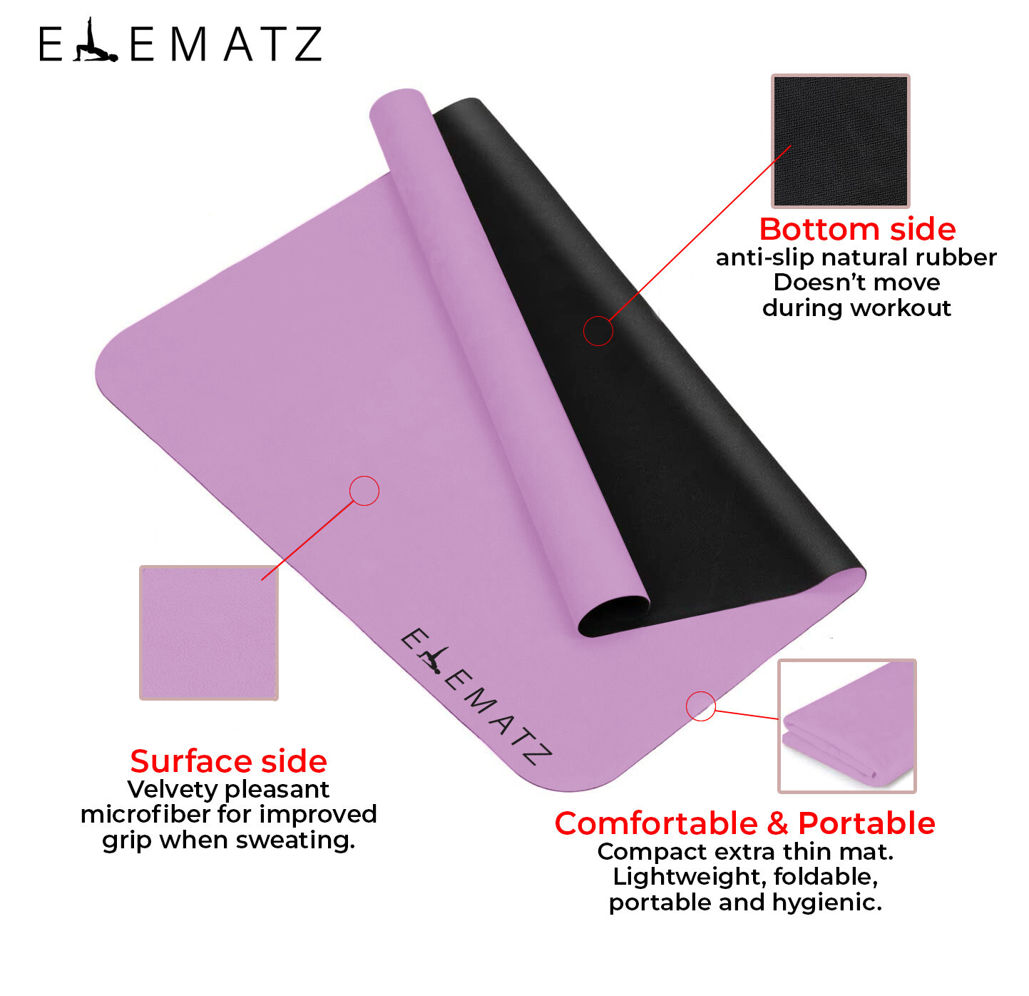 Pink Lavender Pilates Reformer Mat