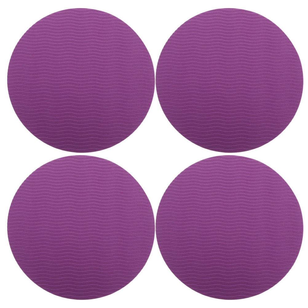 4Pcs Durable Yoga Kneeling Mat Set Purple Tpe Soft Knee Pad for Home Exercise