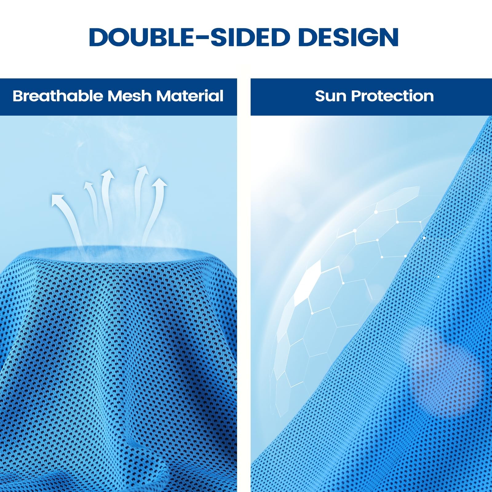 Clothirily Cooling Towels (40″x12″), One Size, 2 Black/2 Dark Grey/2 Blue