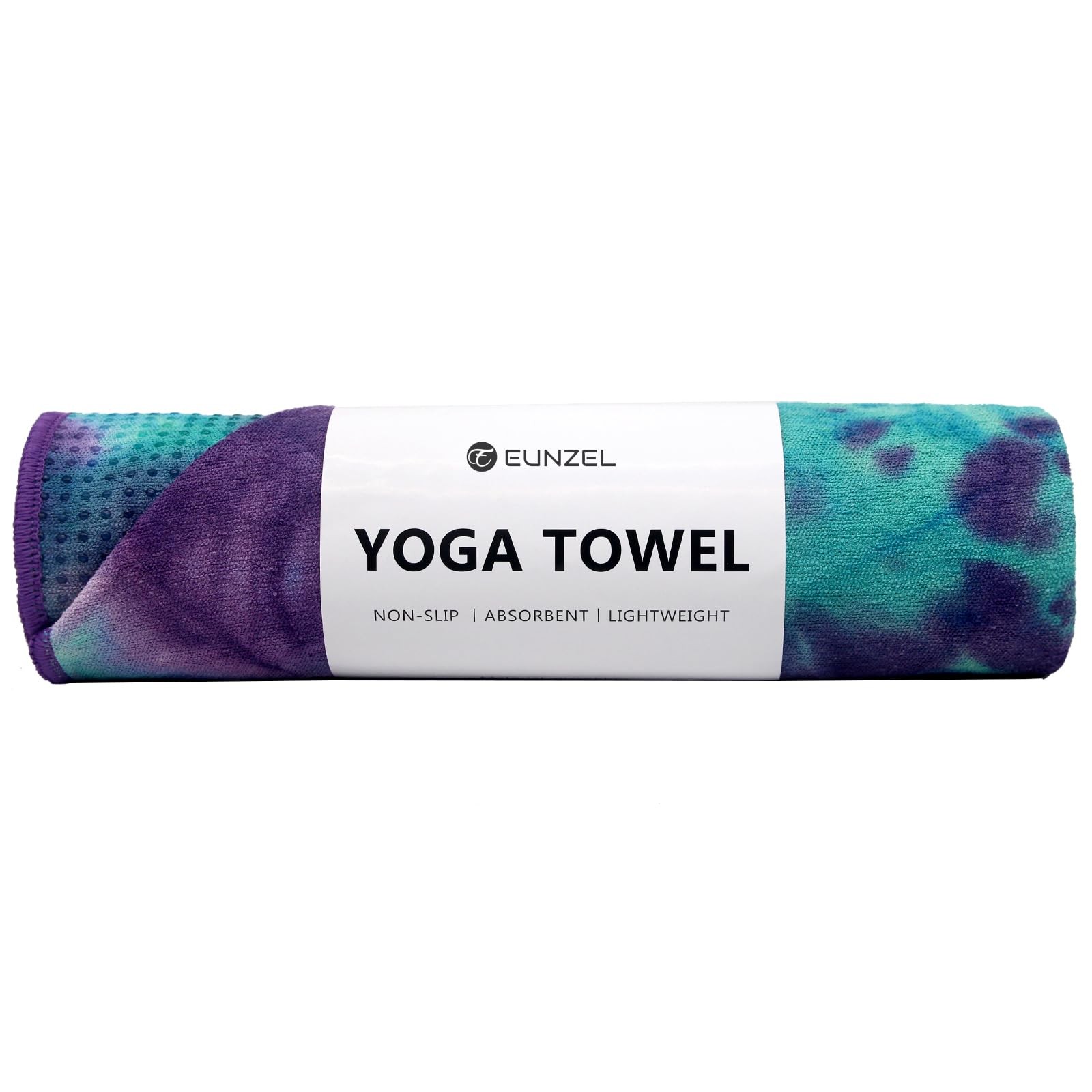 Eunzel Hot Yoga Towel – 72 inches x 24 inches, Green & Purple/ Purple