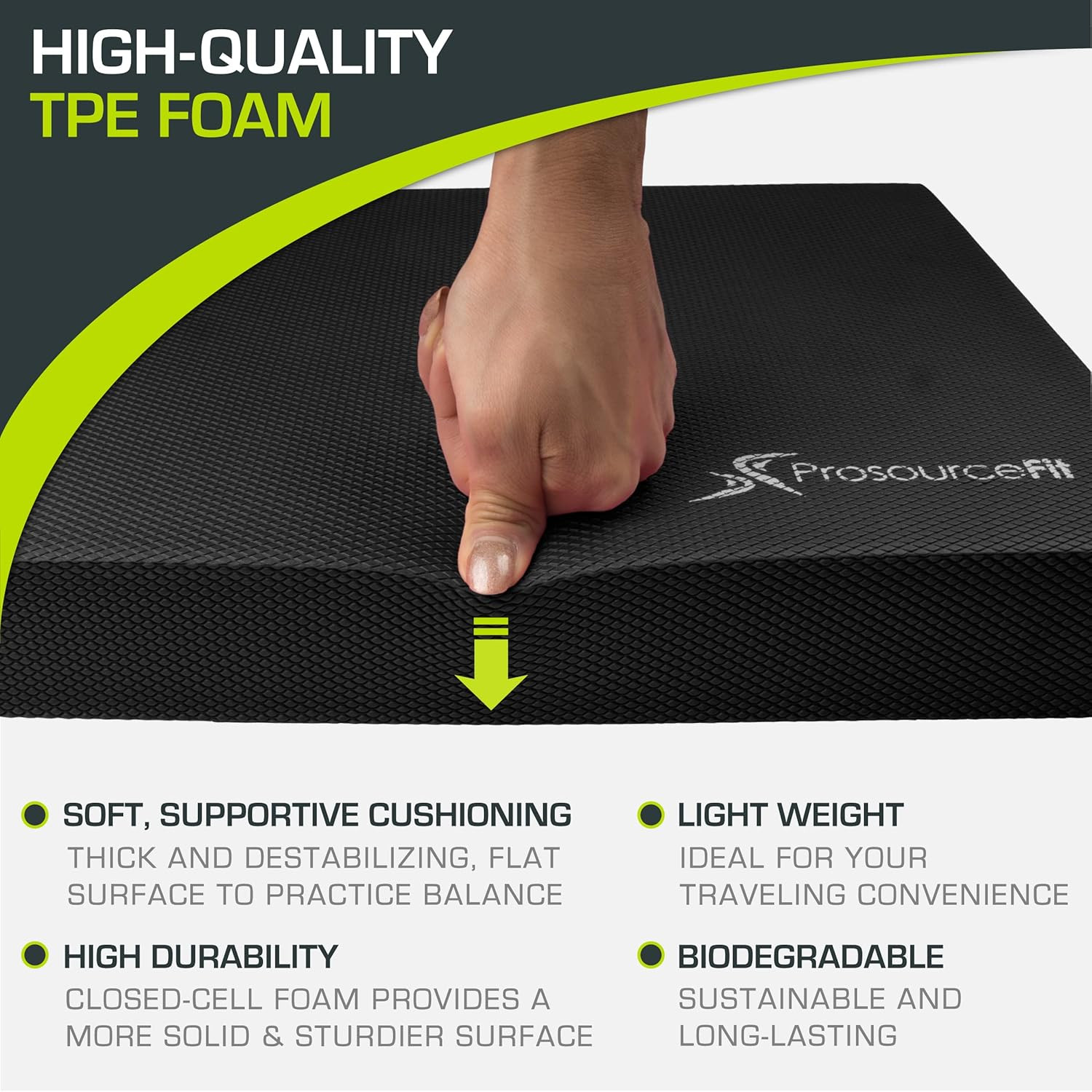 Exercise Balance Pad, Non-Slip Cushioned Foam Mat & Knee Pad for Fitness and Sta