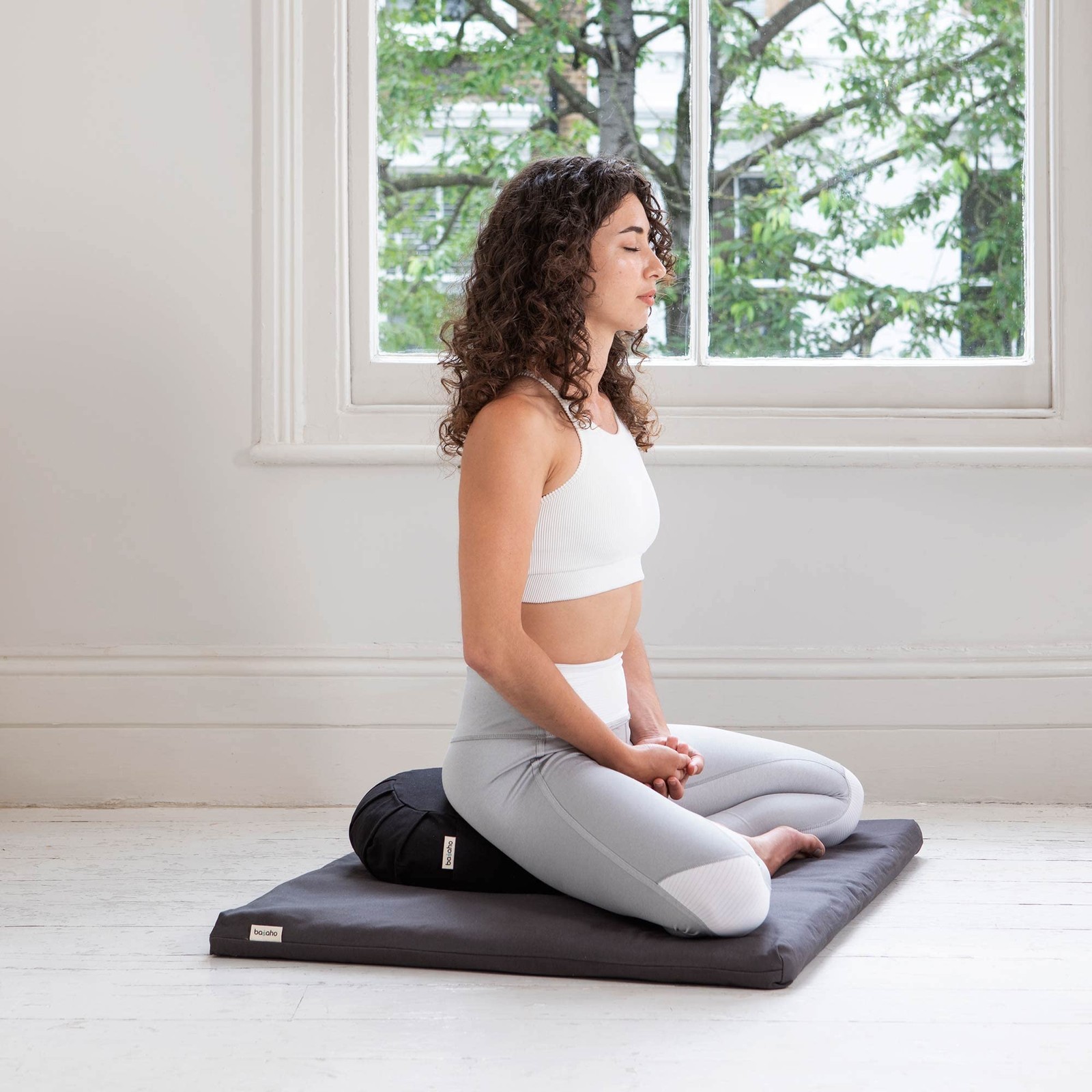 Zabuton Meditation Mat | Organic Cotton | Recycled Wool Fiber Filler Bl…