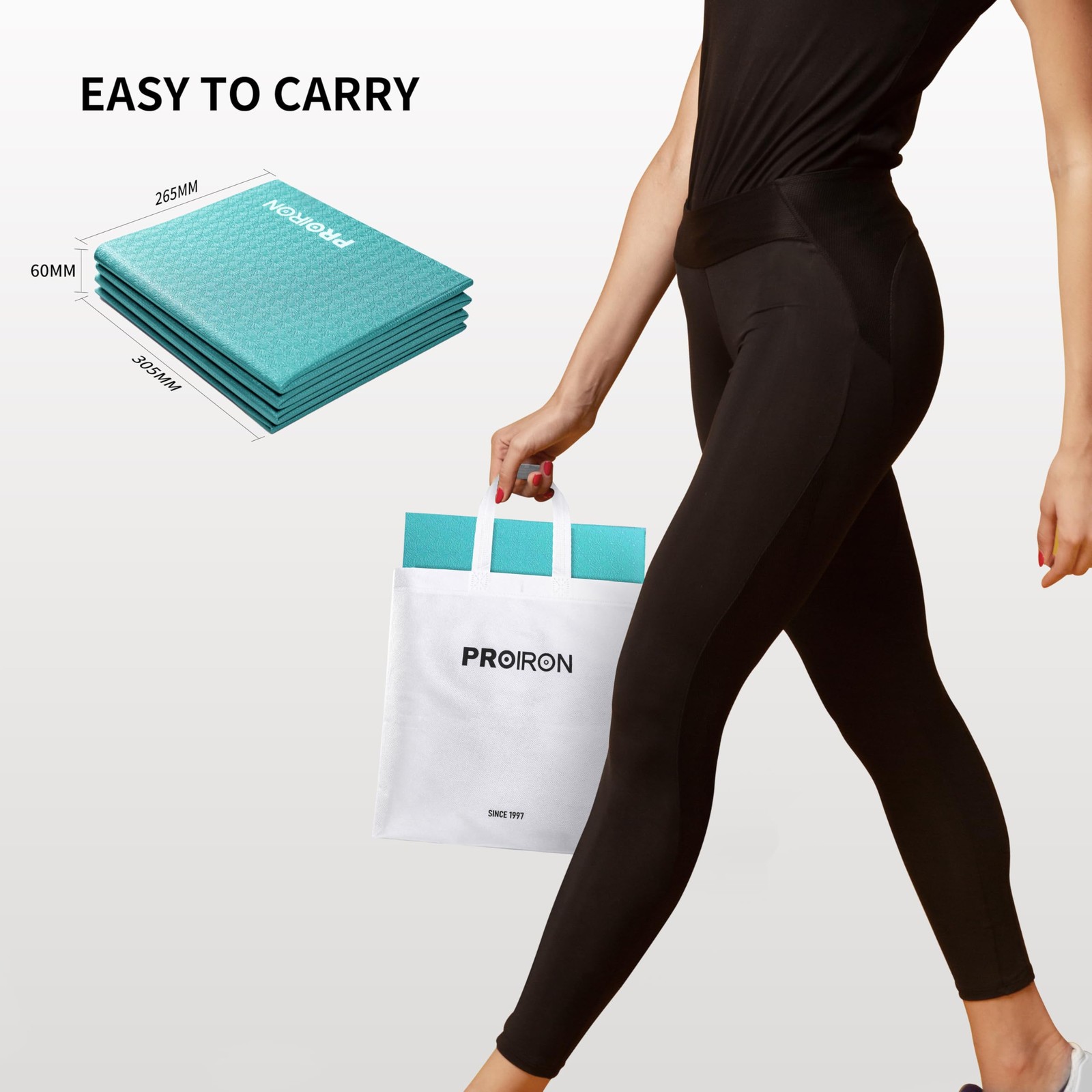 Travel Yoga Mat Foldable 0.16″, Foldable Exercise Mat Non Slip Yoga Matt for …