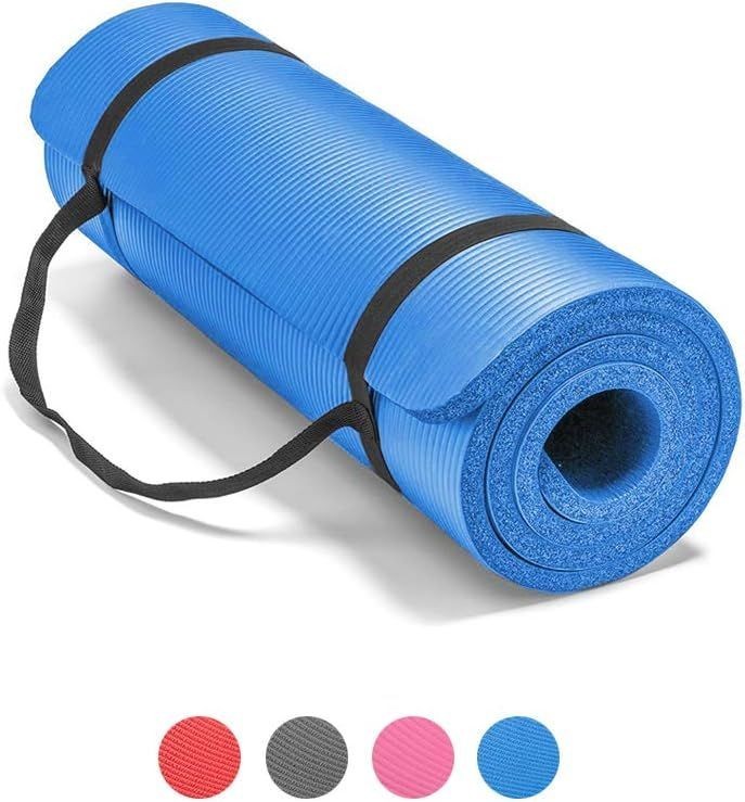 Thick High Density Yoga Mat with Carrying Strap Non Slip Exercise