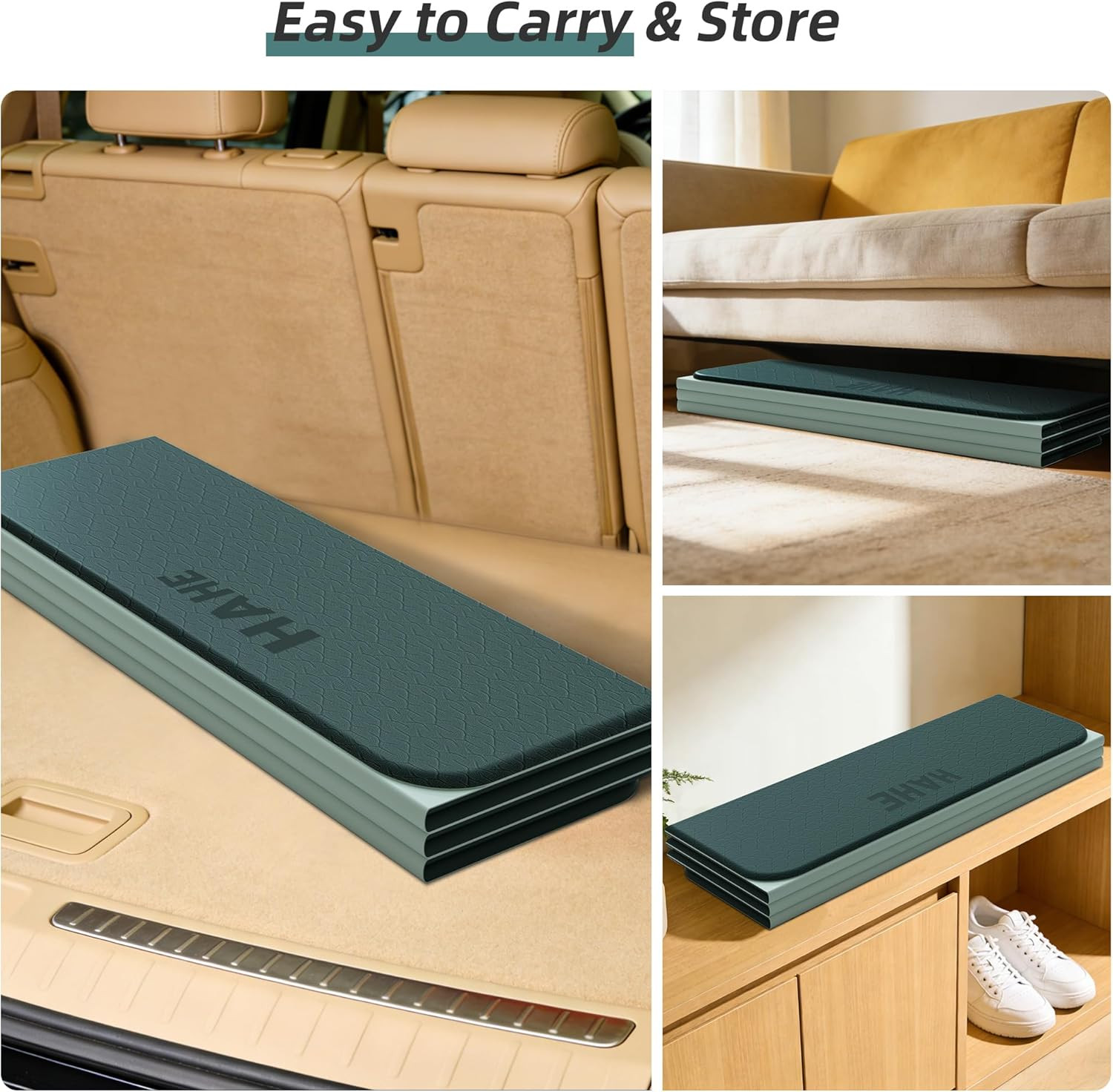 Foldable Yoga Exercise Mat, 74″Lx32″Wx1/3″Thick, TPE Multi-Purpose Workout Mats