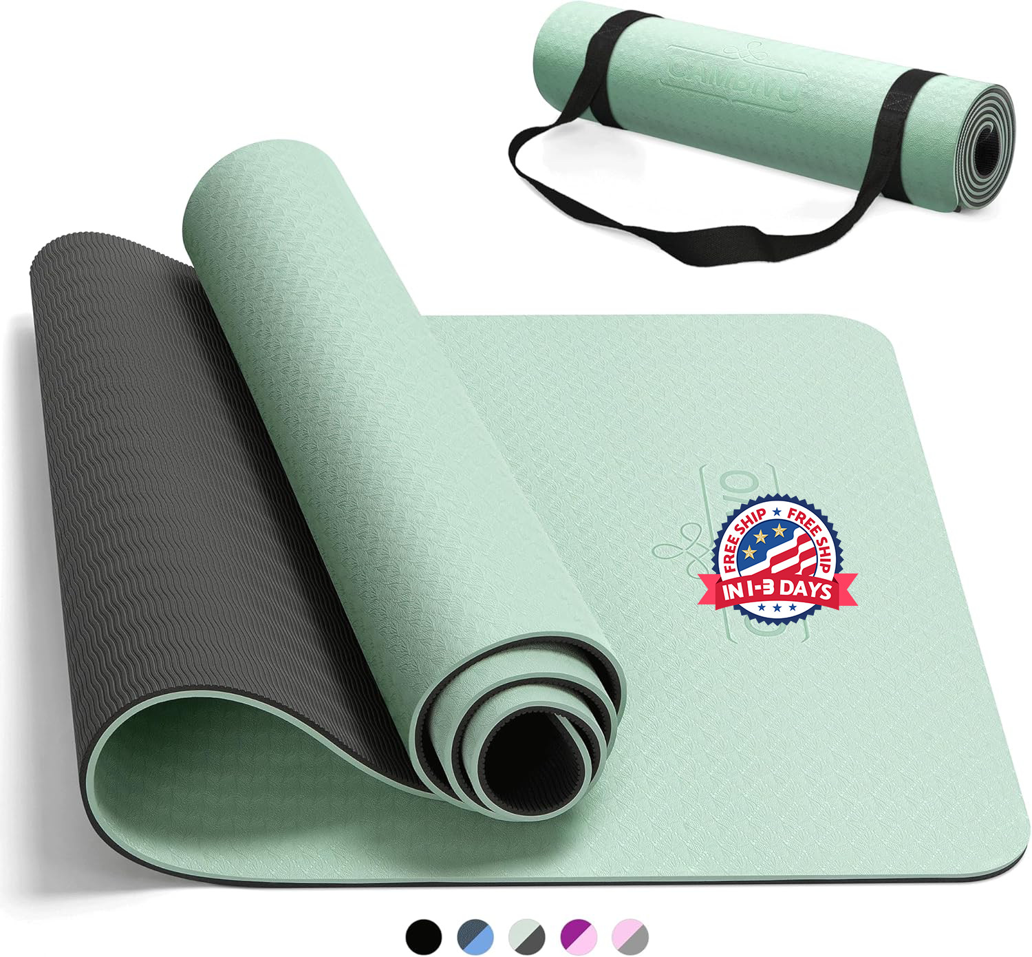 Esterilla de yoga para mujeres, hombres y niños, 1/3, 1/4 y 2/5 pulgadas
