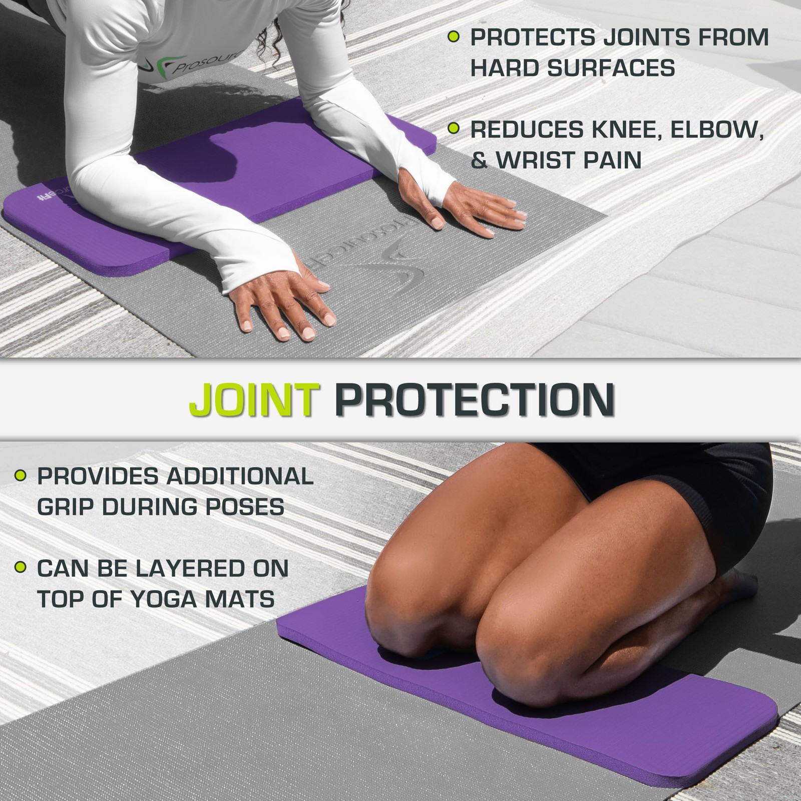 ProsourceFit Extra Thick Yoga Knee Pad and Elbow Cushion 15mm (5/8”) Fits Sta…