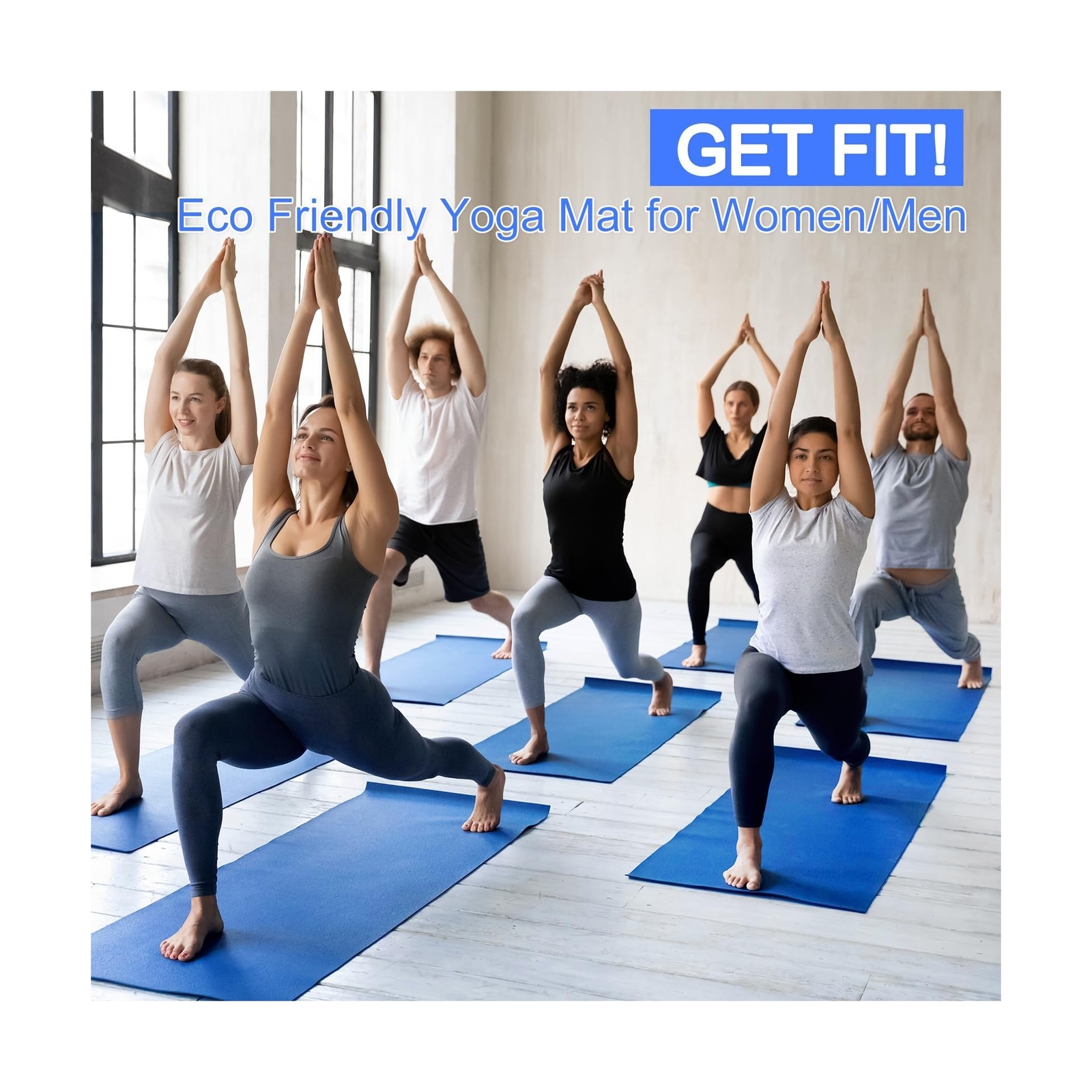 Funtery 24 Pcs 3 mm Thick Yoga Mat Exercise Workout Mat Non Slip Fitness Yoga…