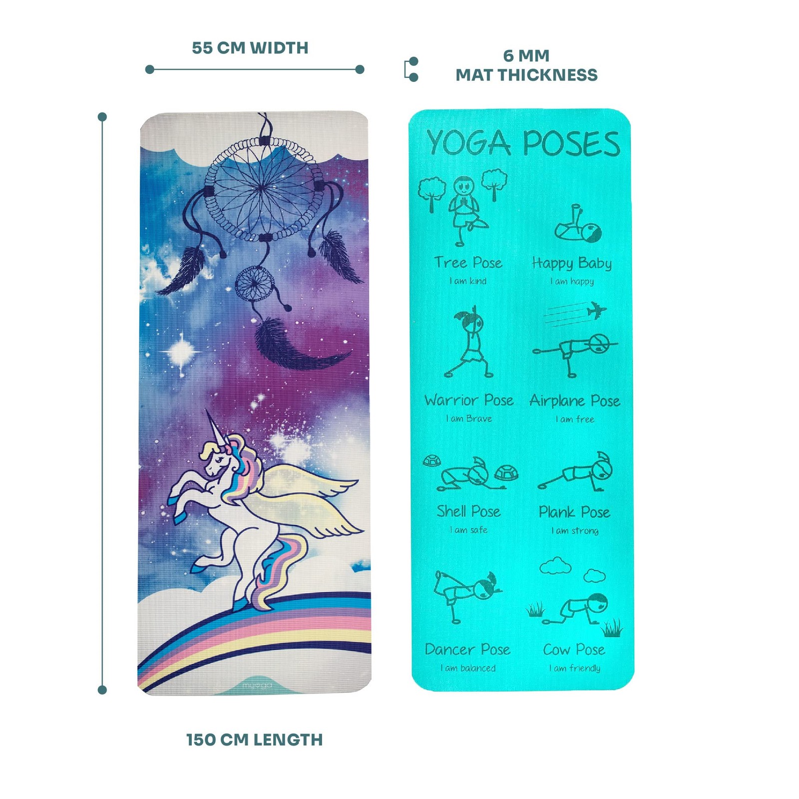 Childrens Yoga Mat,Eco-Friendly Printed Yoga, Exercise and Fitness Mat for Ki…