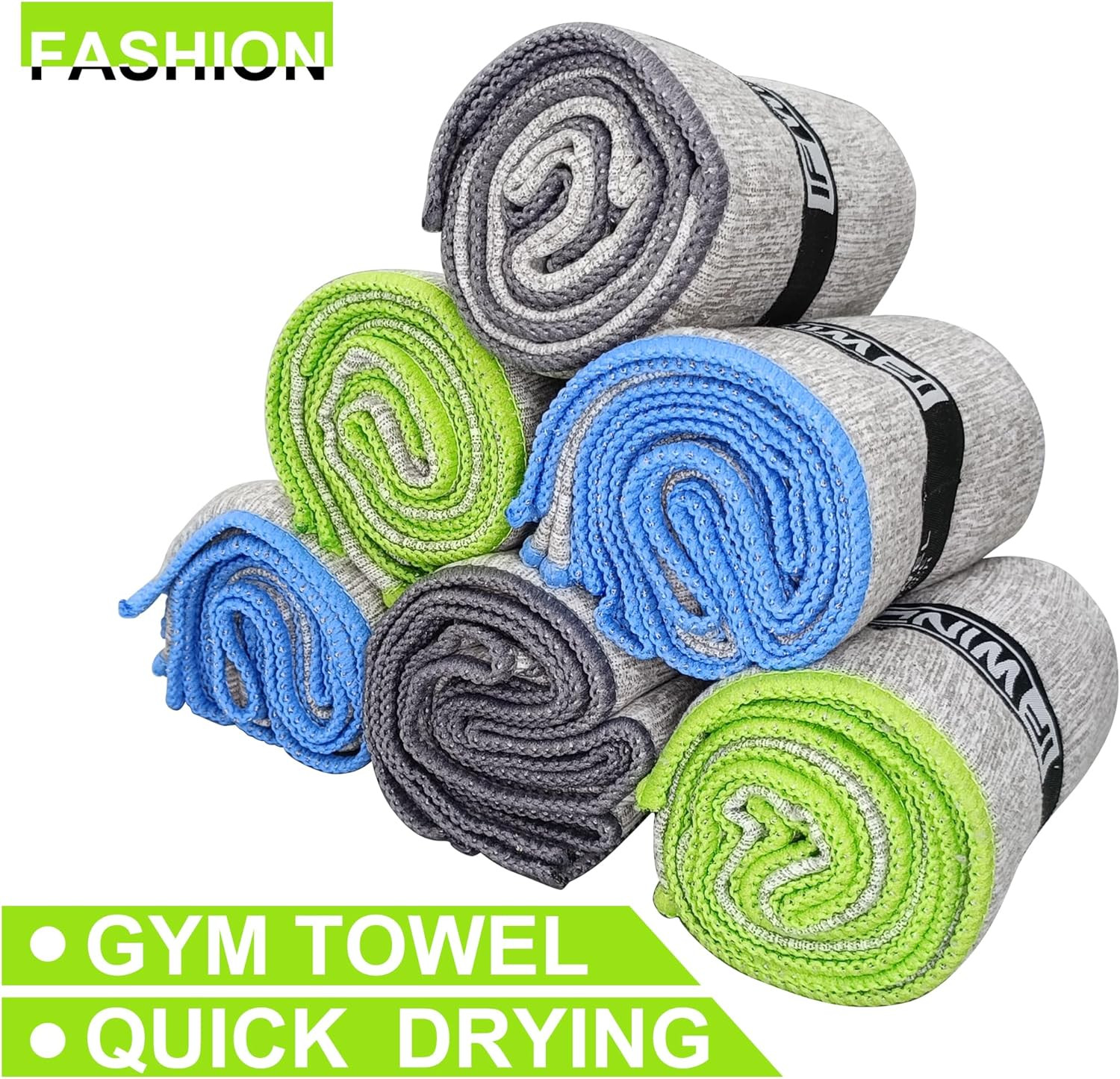 6 Pack Microfiber Gym Towels for Working Fast Drying Workout Accessories