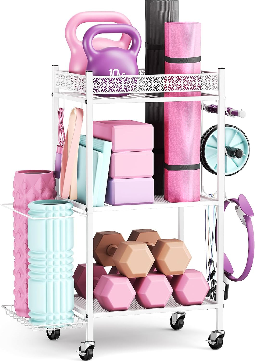 Yoga Mat Storage Rack, Home Gym Storage Rack, Workout Storage for Yoga Mat, Foa